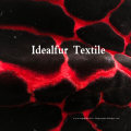 Embossed Red/Black Imitation Rabbit Fur